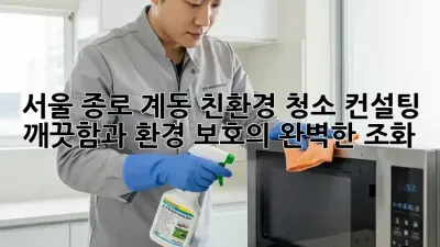 서울 종로 계동 친환경 청소 컨설팅: 깨끗함과 환경 보호의 완벽한 조화